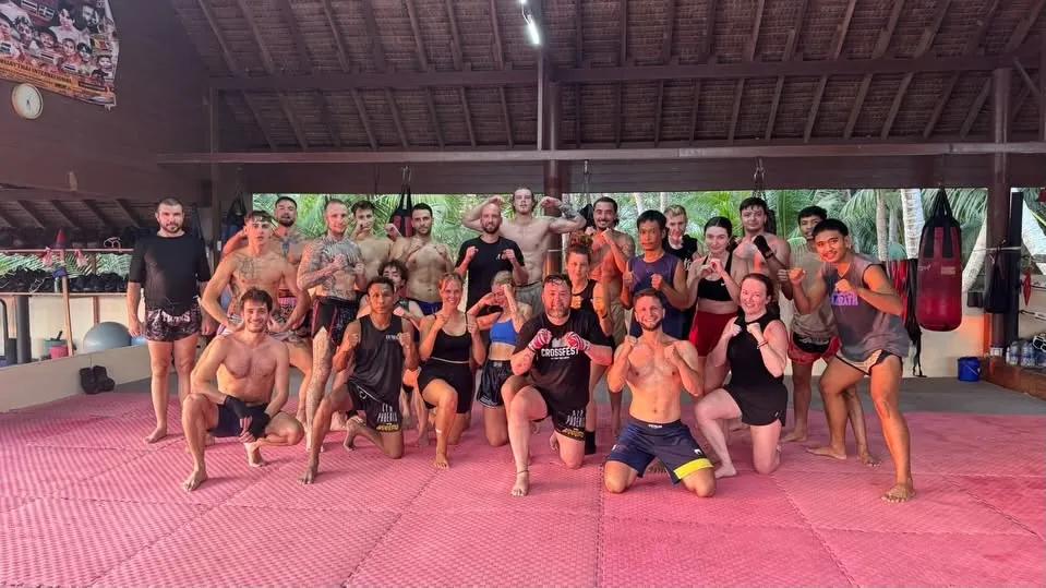 Students and trainers after a group Muay Thai class at KYN Phoenix
